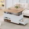 Merax Table basse 100x98x65cm avec tiroirs et étagère, Voir les images du produit 1