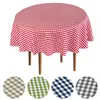 Tischdecke Fleckenresistente Karo Rot - GRETA - 80 cm Rund Produktbild-Vorschau 1
