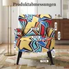Ohrensessel Bunt, Vintage Sessel Wohnzimmer mit Holzbeinen Produktbild-Vorschau 2