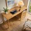 Schreibtisch BOSSA aus Massivholz, Eiche Finish - Produktbild-Vorschau 3
