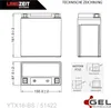 LANGZEIT YTX16-BS GEL Motorradbatterie 12V 16Ah 265AEN Gel Produktbild-Vorschau 5