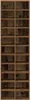 A tall, narrow image of an empty, multi-shelf wooden cabinet. Anteprima dell’immagine prodotto