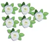 Set 6 cremefarbene Rosen Hochzeitsdeko künstlich für Auto Produktbild-Vorschau 4