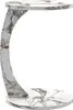 A C-shaped side table with a marble-like pattern. Produktbild-Vorschau