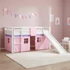 Homestyle4u Hochbett 90x200 Rutsche Lattenrost Vorhang Rosa Produktbild-Vorschau 1