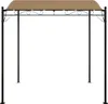 A standalone gazebo structure with a taupe canopy and black metal frame, presented against a white background. Produktbild-Vorschau