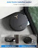 A robot vacuum cleaner is shown in various cleaning scenarios, highlighting its edge cleaning capabilities. Produktbild-Vorschau