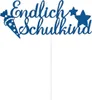 Oblique Unique Endlich Schulkind Torten Topper Glitzernd Produktbild-Vorschau 1