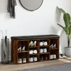 Panca per scarpe in rovere fumé 102x32x50 cm materiale a Anteprima dell’immagine prodotto 3