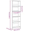 A diagram of a bookshelf with dimensions indicated. Voir les images du produit