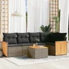vidaXL 6-tlg. Garten-Sofagarnitur mit Kissen Grau Poly Produktbild-Vorschau 2