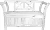 A white wooden park bench with a storage box. Náhled obrázku produktu