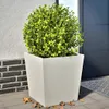 vidaXL Pflanzkübel 2 Stk. Weiß 50x50x50 cm Stahl Produktbild-Vorschau 2