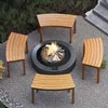 COSTWAY 4er Set Gartenbänke Akazienholz Wetterfest, Produktbild-Vorschau 8