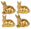 Logbuch-Verlag 4 kleine goldene Osterhasen Ostern Deko Mini Produktbild-Vorschau 1