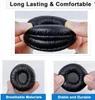 Close-up shots of black ear pads, with text highlighting features. Produktbild-Vorschau