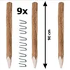 BOGATECO 3 x Haselnuss Staketenzaun Pfosten | Hšhe 90 cm | Produktbild-Vorschau 4
