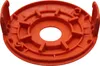A close-up, isolated shot of an orange plastic part. Produktbild-Vorschau