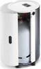 A gas heater with its front panel open, revealing a gas cylinder inside. Produktbild-Vorschau