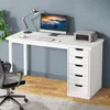 Scrivania per computer con 5 cassetti, bianca, moderna e Anteprima dell’immagine prodotto 1