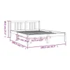 The Living Store Massivholzbett Grau 135x190 cm Produktbild-Vorschau 9