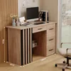 Moderný počítačový stôl v loftovom štýle s lamelami a Náhľad obrázku produktu 3