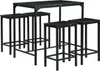A black dining set with a table and four stools on a white background. Náhled obrázku produktu