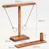 A wooden ring toss game with dimensions shown. Náhled obrázku produktu
