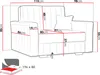 A diagram showing the dimensions of a sofa with a bed function. Náhled obrázku produktu