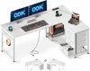Rohový písací stôl ODK v tvare L so zásuvkami a USB portom, Náhľad obrázku produktu 1