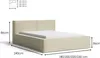 A diagram showing the dimensions of a bed frame. Voir les images du produit