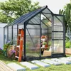 Outsunny Kas, aluminium constructie met dakramen, 190 x 252 Productafbeelding-voorbeeld 2