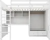 Sweiko Lit surélevé 90 x 200 cm, Avec échelle, Avec bureau Voir les images du produit 16