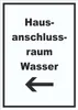 Hausanschlussraum Wasser Schild mit Text Richtungspfeil Produktbild-Vorschau 1