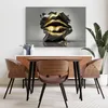 Muralo CANVAS Leinwandbild Goldene Abstrakte MUND Lippen Produktbild-Vorschau 5