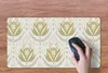 MuchoWow® Mauspad Mousepad Blumen - Gold - Muster 60x30 cm Produktbild-Vorschau 3