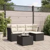 vidaXL 5-tlg. Garten-Sofagarnitur mit Kissen Schwarz Poly Produktbild-Vorschau 2