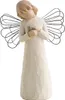 A carved angel figurine with wire wings. Produktbild-Vorschau