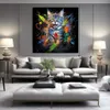 Splash Katze farbig Pop Art Leinwandbild Wandbild Produktbild-Vorschau 3