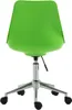 A green office chair with a silver base and wheels, shown from the back. Voir les images du produit