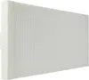 A close-up, side-angle view of a white pleated air filter. Produktbild-Vorschau
