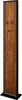 A tall, narrow floor lamp with a wood-grain panel and a black frame, standing on a black base. Náhľad obrázku produktu
