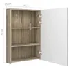 Armadietto Bagno con Specchio e LED Bianco e Rovere Anteprima dell’immagine prodotto 7