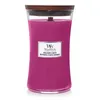 A WoodWick Wild Berry & Beets scented candle in a glass jar with a wooden lid. Produktbild-Vorschau