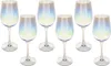 A set of six iridescent wine glasses on a white background. Produktbild-Vorschau
