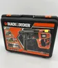A Black&Decker rotary hammer drill in its case, with product images and text on the packaging. Produktbild-Vorschau