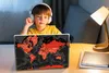 MuchoWow® Laptop Aufkleber Sticker Cover Weltkarte - Rot - Produktbild-Vorschau 3