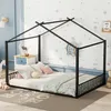 MODFU Lit enfant 140x200 cm Cabane avec Sommier à Lattes, Voir les images du produit 1