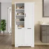 OKWISH Meuble de Salle de Bains - Armoire avec 4 Étagères Voir les images du produit 2