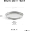 Untersetzer Ecopots Kunststoff Ø 44,5 cm H 3,5 cm weißgrau Produktbild-Vorschau 3
